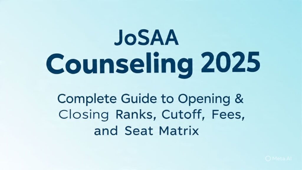 JoSAA Counseling 2025